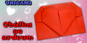Origami obalka se srdcem k valentynovi - valentynske prani