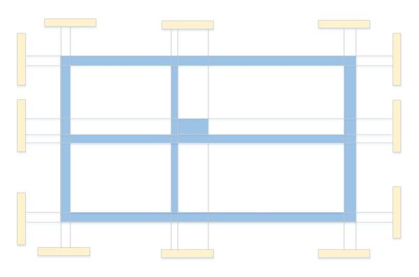 Schéma umístění stavebních laviček